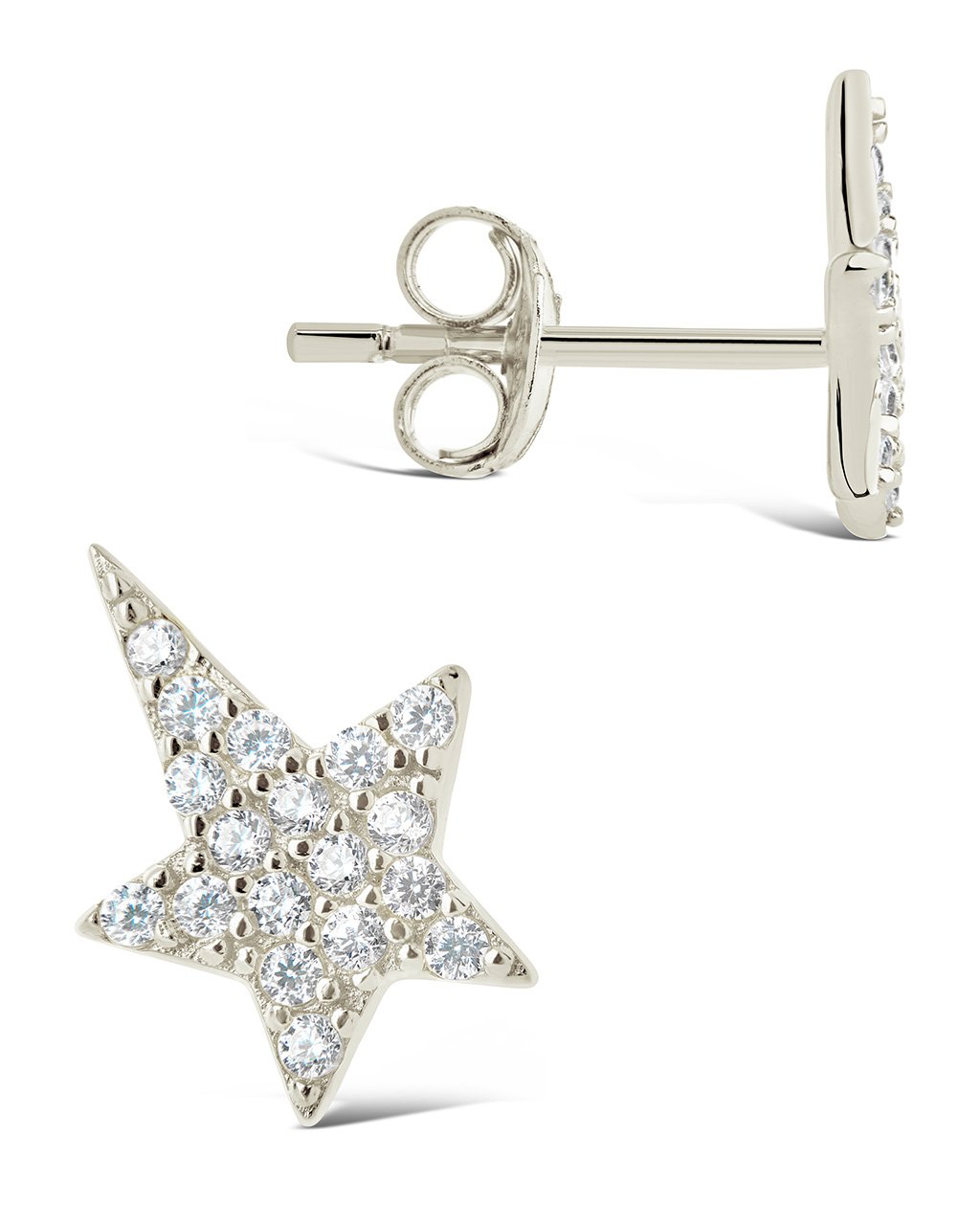Sterling Silver CZ Star Stud Earrings by Sterling Forever