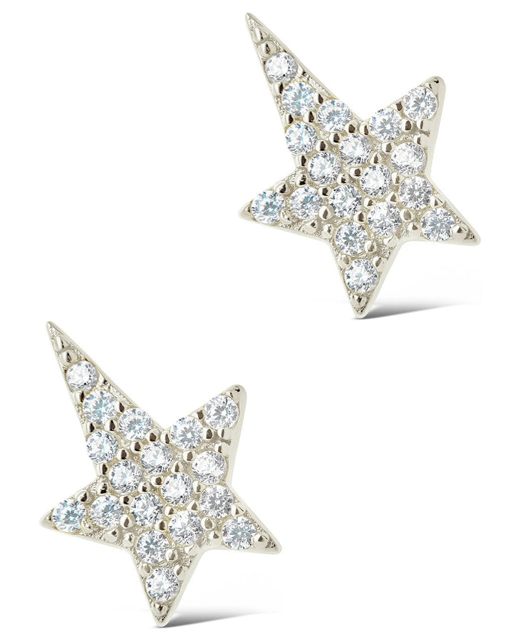 Sterling Silver CZ Star Stud Earrings by Sterling Forever
