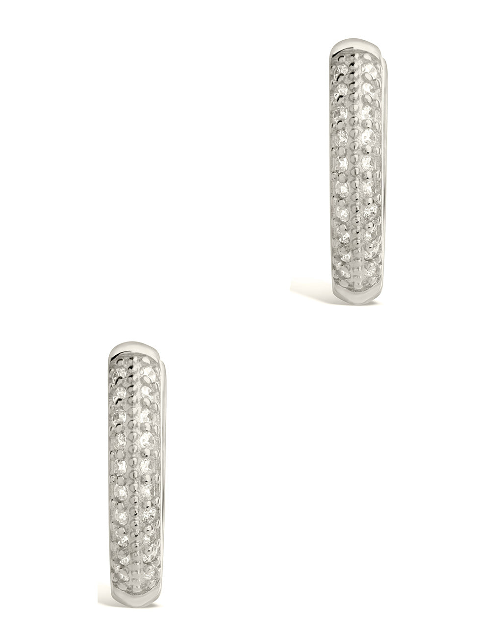 Sterling Silver Pave CZ Infinity Hoop Earrings by Sterling Forever