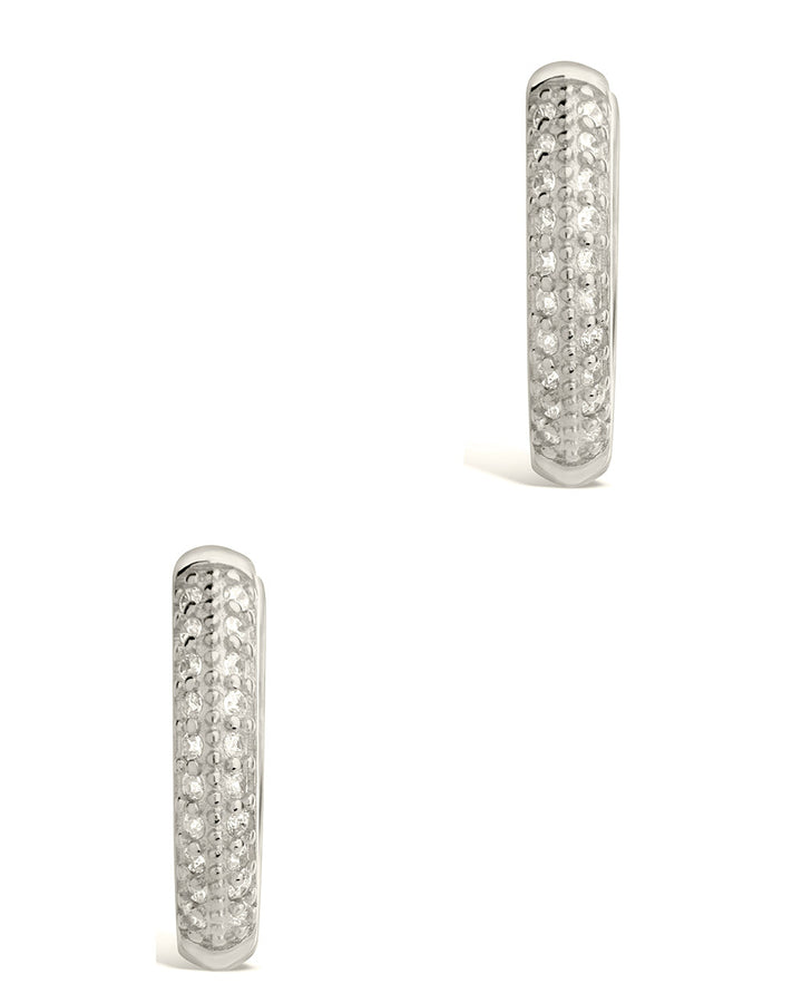 Sterling Silver Pave CZ Infinity Hoop Earrings by Sterling Forever