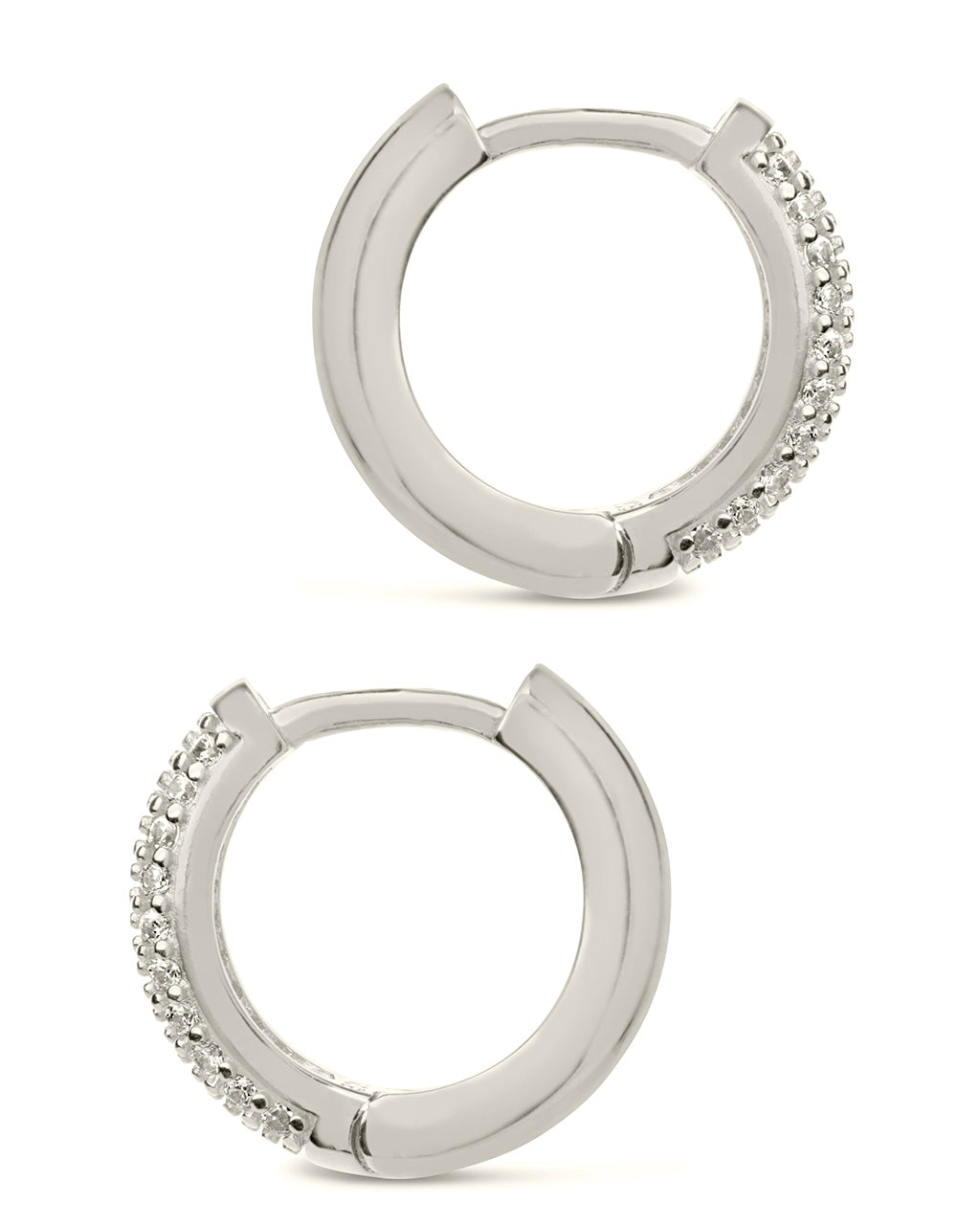 Sterling Silver Pave CZ Infinity Hoop Earrings by Sterling Forever