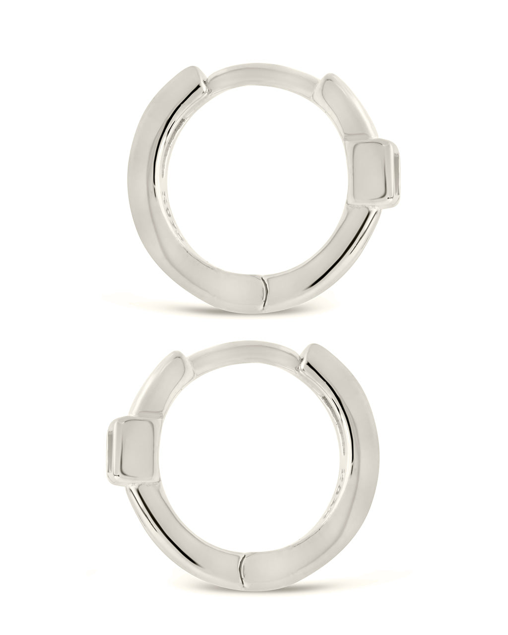 Sterling Silver Square Cut CZ Micro Hoop Earrings by Sterling Forever