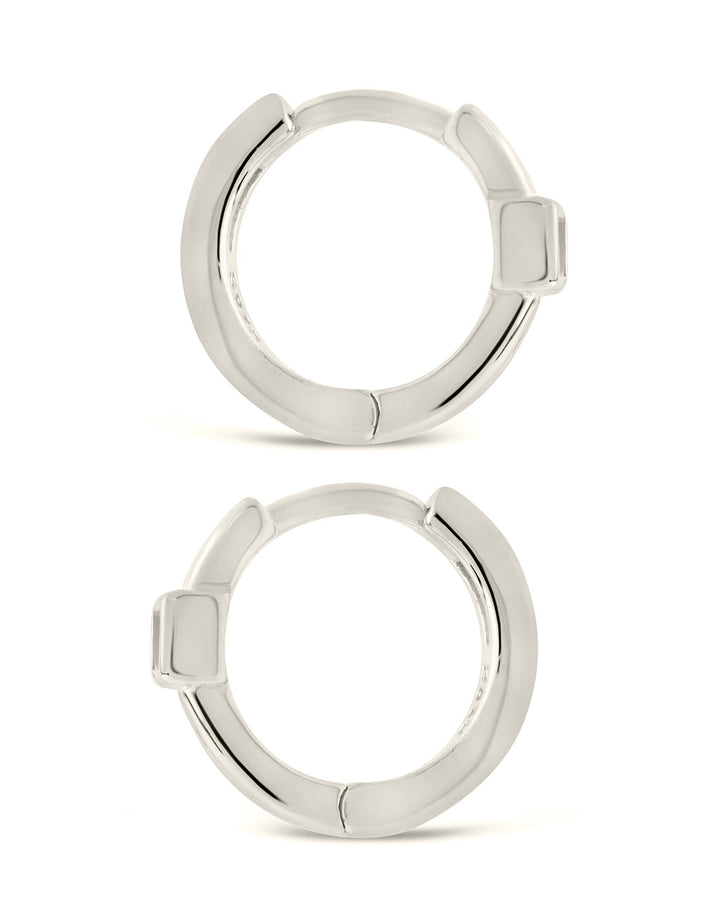 Sterling Silver Square Cut CZ Micro Hoop Earrings by Sterling Forever