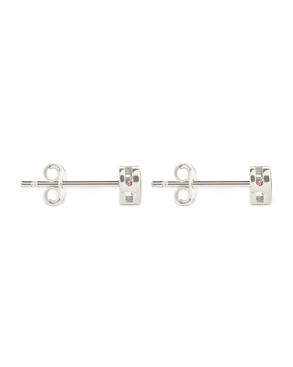 Bezel Set CZ Heart Studs