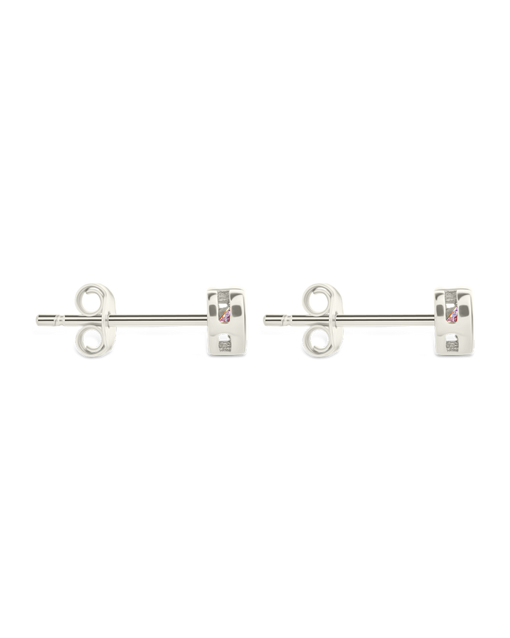 Bezel Set CZ Heart Studs