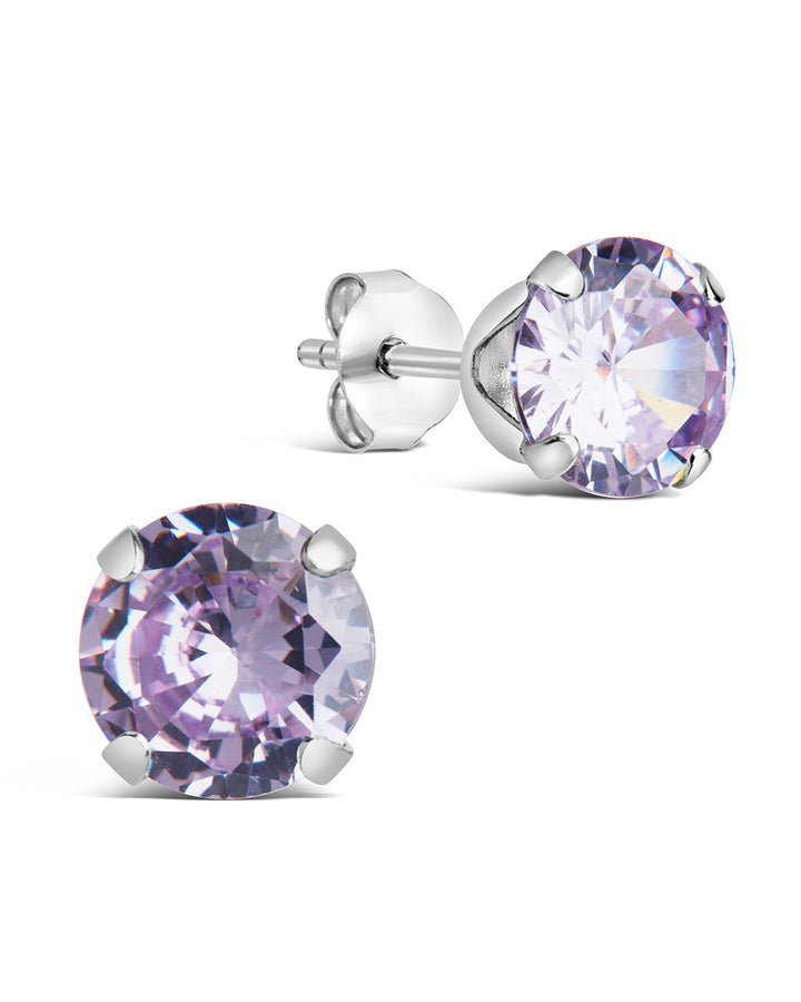 Sterling Silver 7mm Rainbow CZ Studs by Sterling Forever