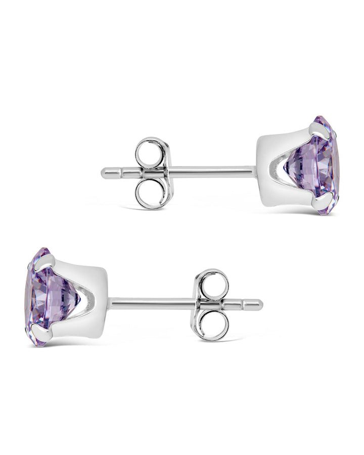 Sterling Silver 7mm Rainbow CZ Studs by Sterling Forever