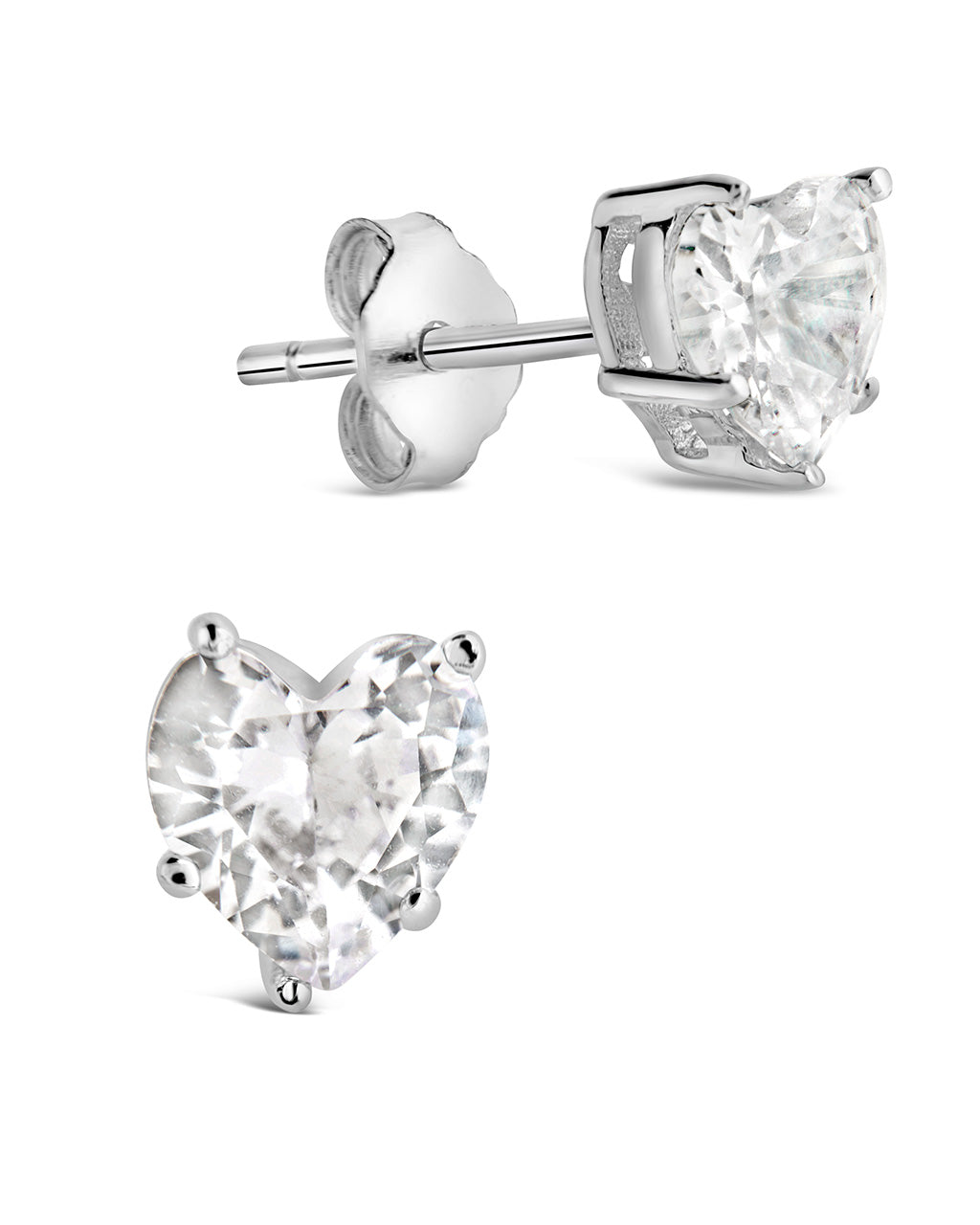 Heart CZ Stud Earrings - 5mm