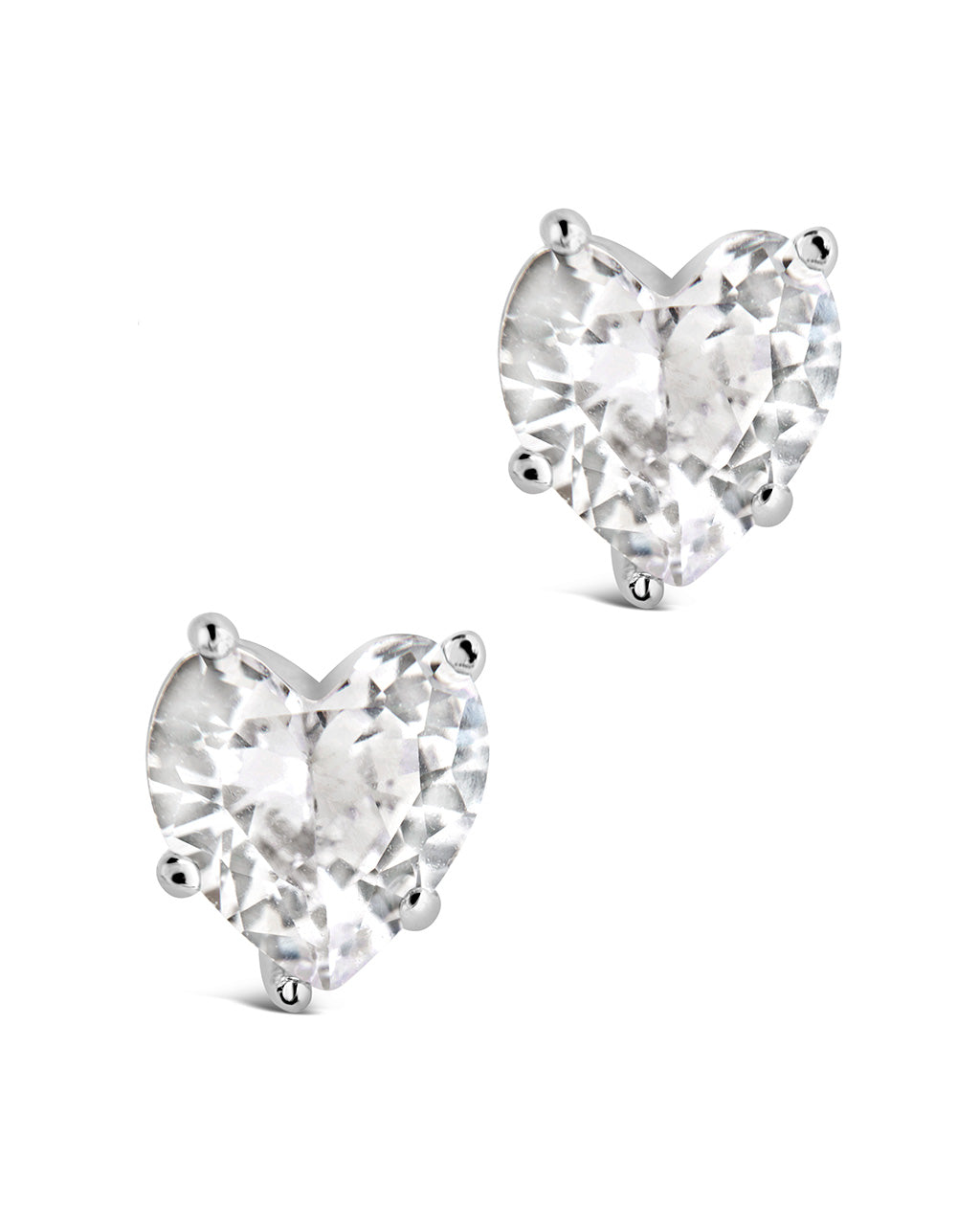 Heart CZ Stud Earrings - 5mm