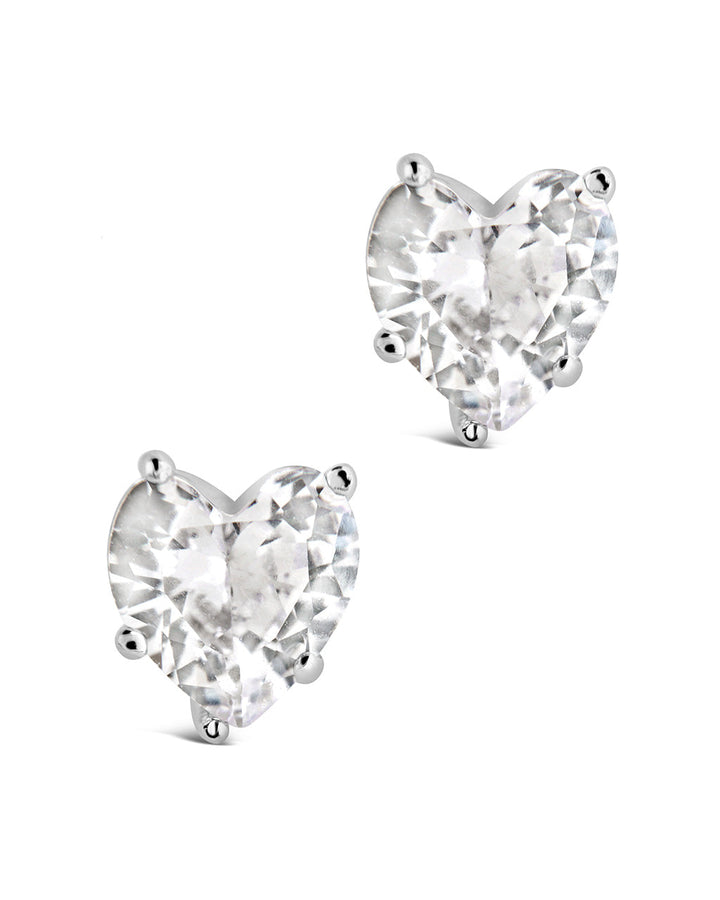 Heart CZ Stud Earrings - 5mm