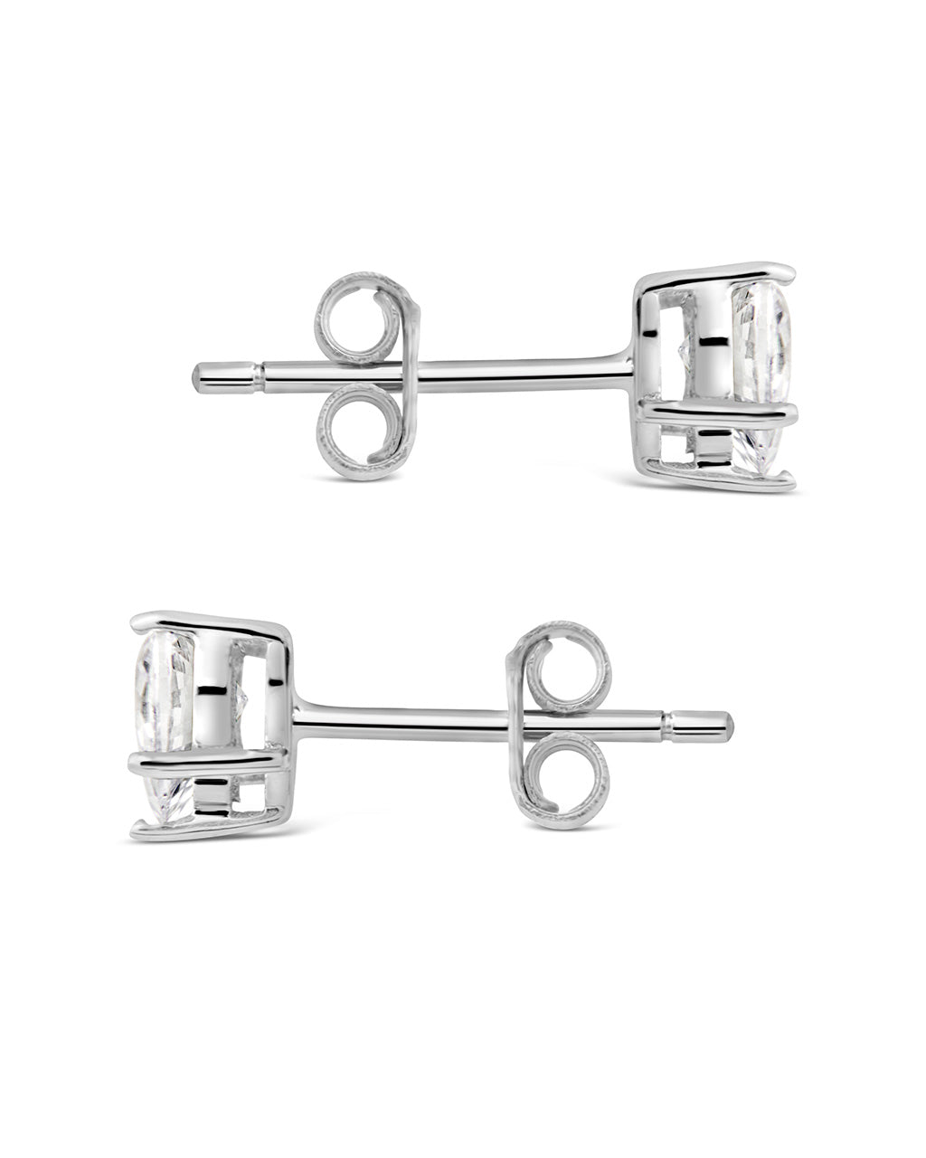 Heart CZ Stud Earrings - 5mm