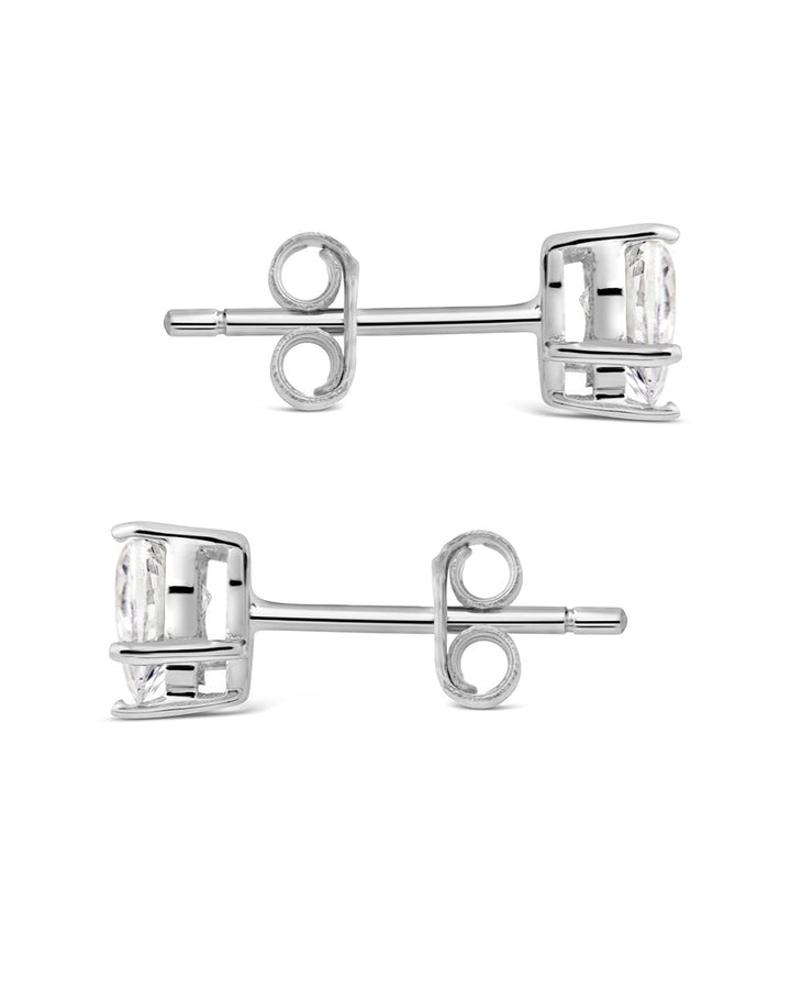 Heart CZ Stud Earrings - 5mm