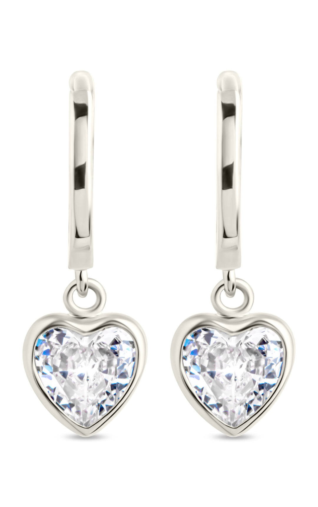 Lizzy CZ Heart Drop Earrings
