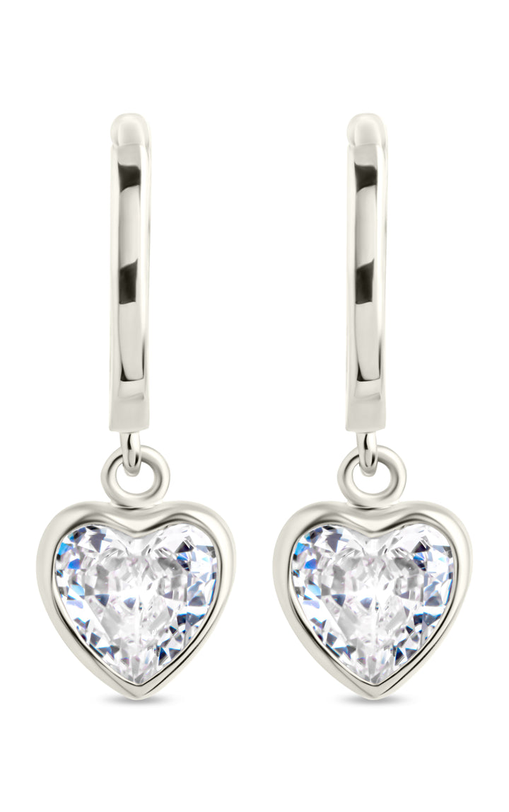 Lizzy CZ Heart Drop Earrings