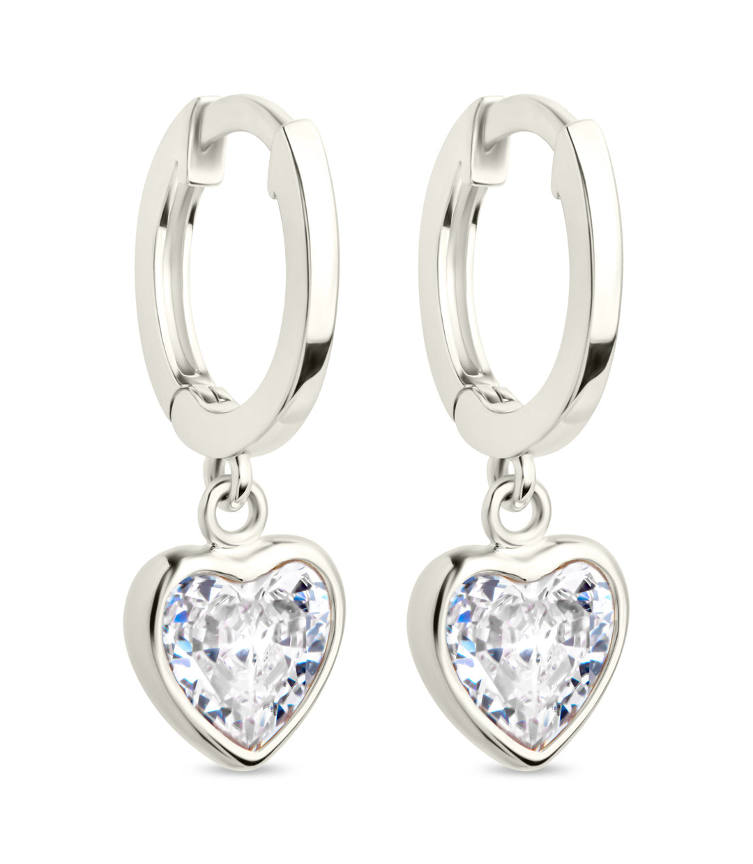 Lizzy CZ Heart Drop Earrings