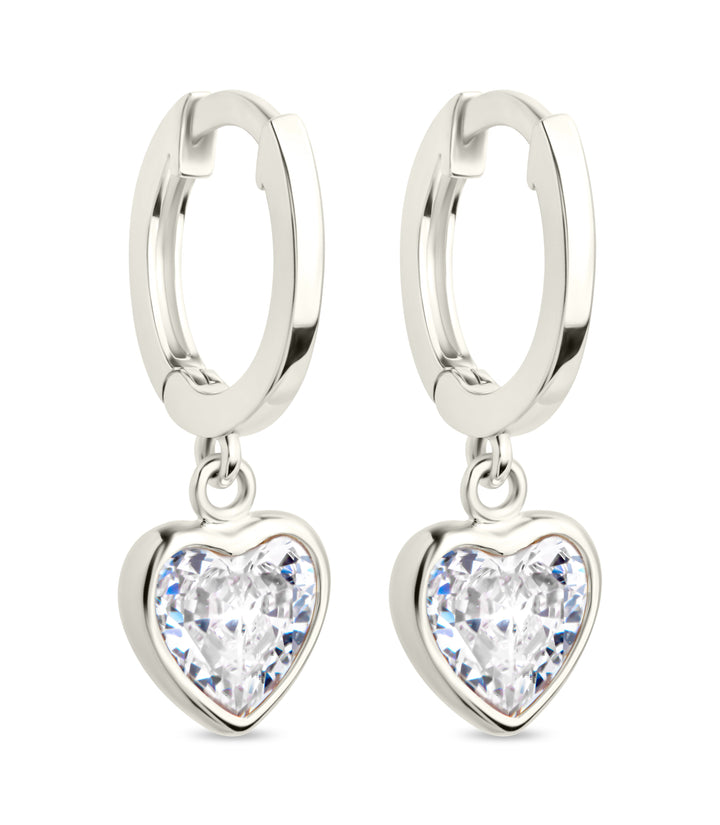 Lizzy CZ Heart Drop Earrings