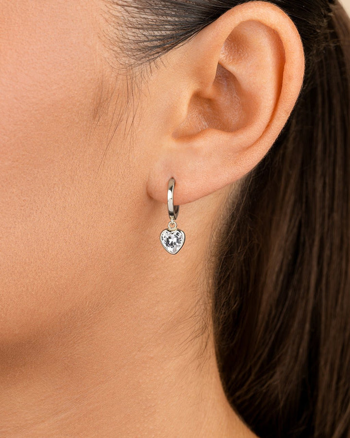 Lizzy CZ Heart Drop Earrings