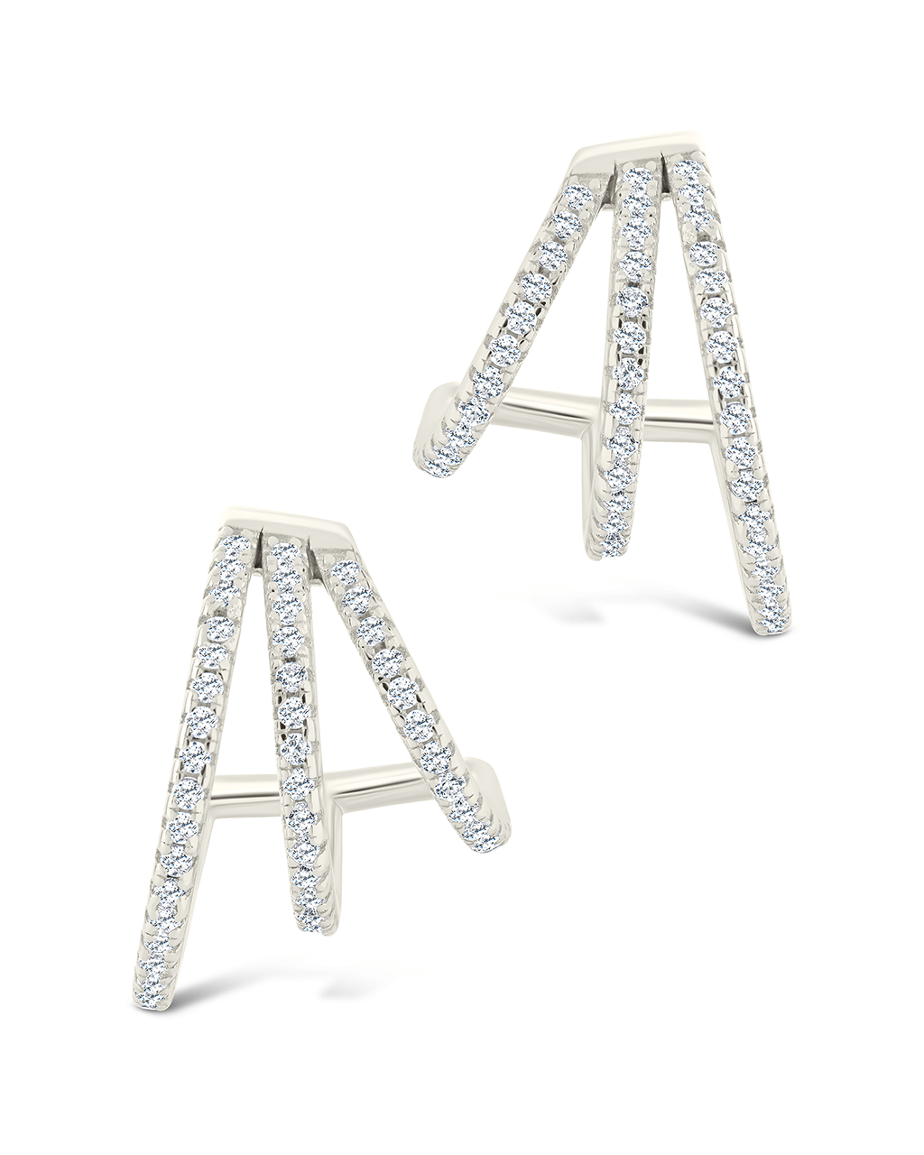 Porter Triple Row CZ Huggie Hoops