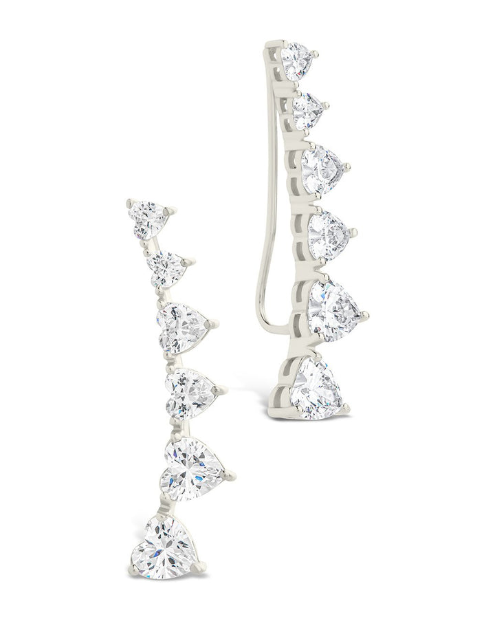 Jillian CZ Heart Crawler Studs