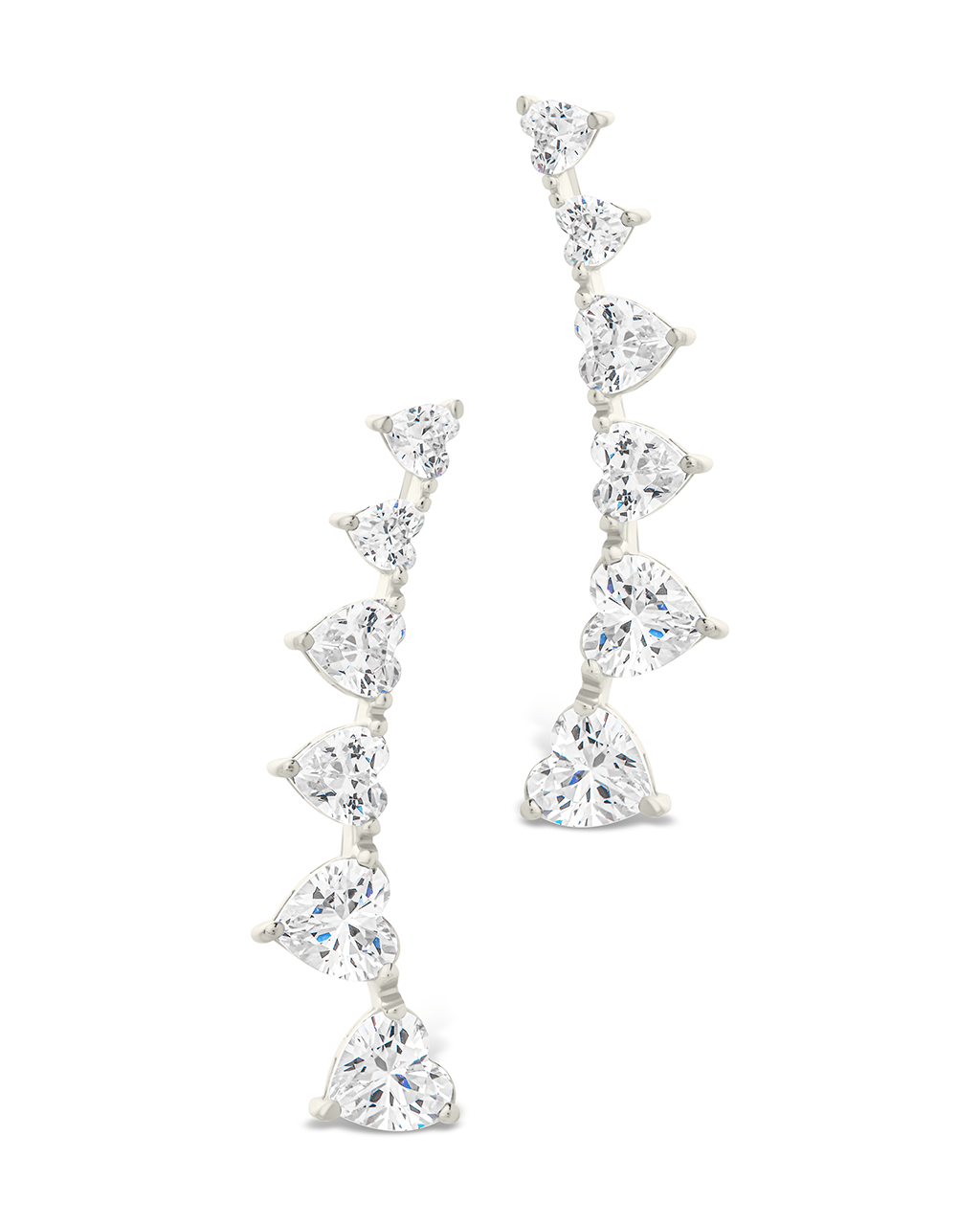 Jillian CZ Heart Crawler Studs