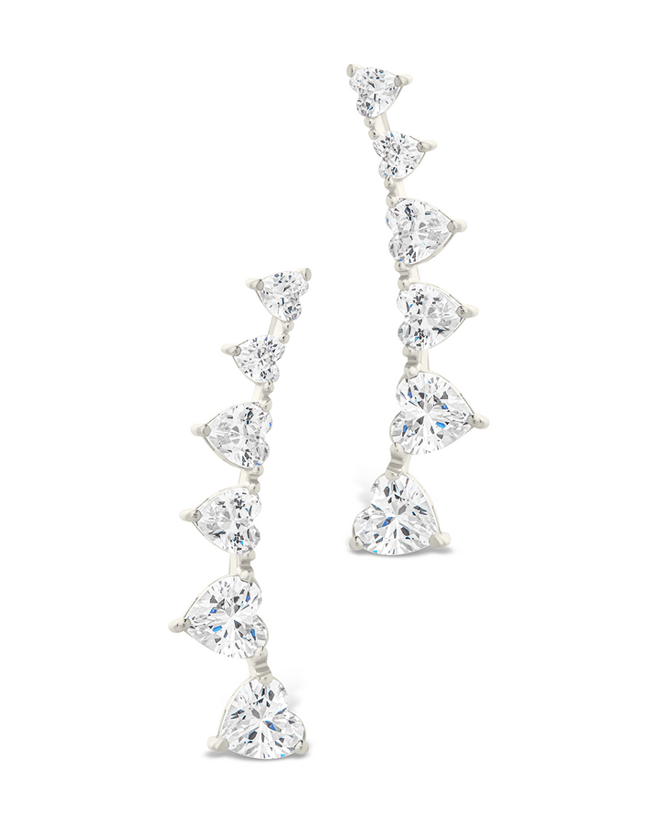 Jillian CZ Heart Crawler Studs