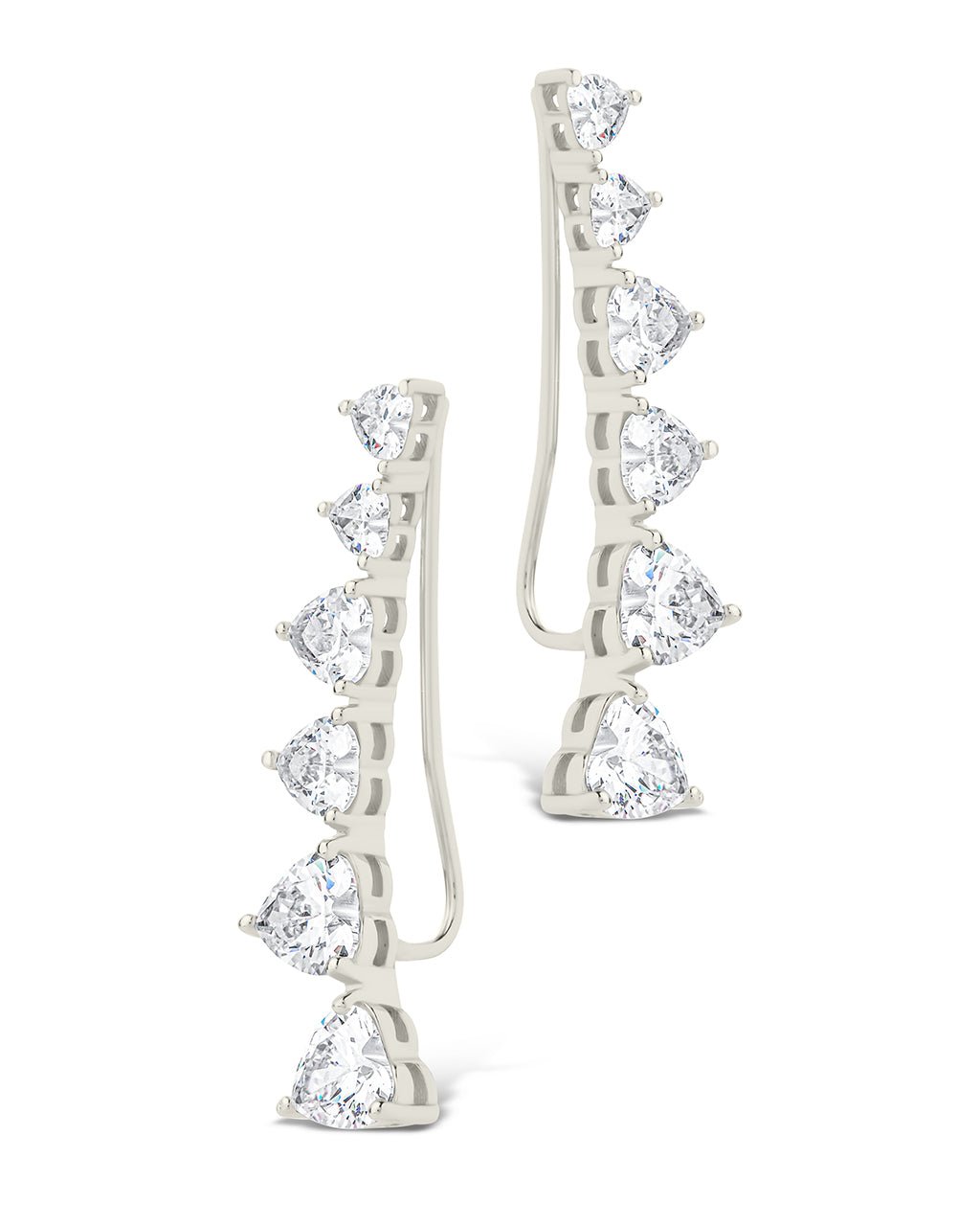 Jillian CZ Heart Crawler Studs