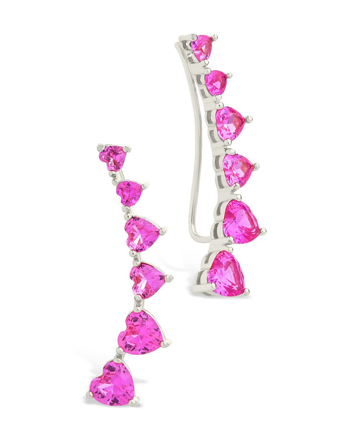Jillian CZ Heart Crawler Studs