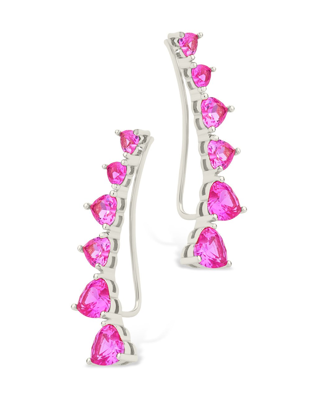 Jillian CZ Heart Crawler Studs