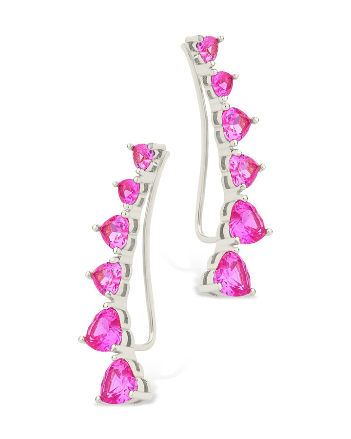 Jillian CZ Heart Crawler Studs
