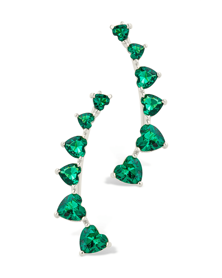 Jillian CZ Heart Crawler Studs