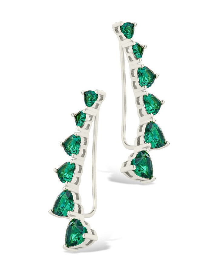 Jillian CZ Heart Crawler Studs