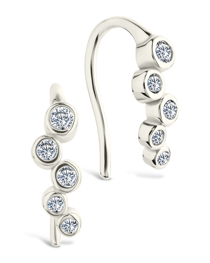 Talia CZ Bezel Crawler Earrings