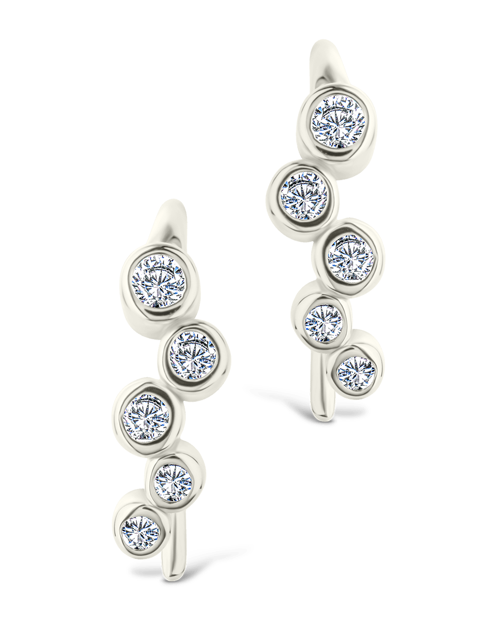 Talia CZ Bezel Crawler Earrings