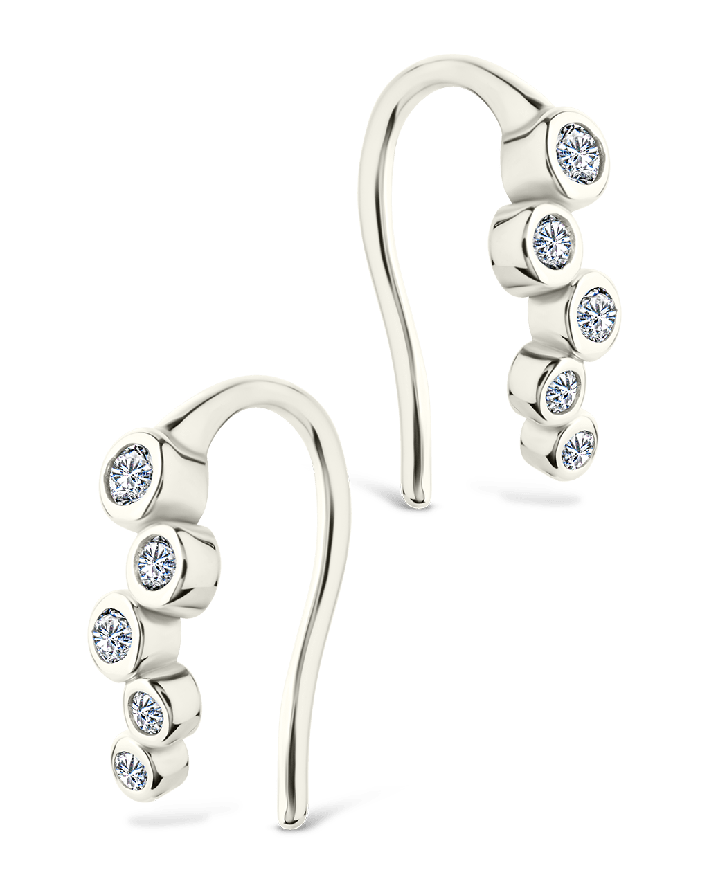 Talia CZ Bezel Crawler Earrings
