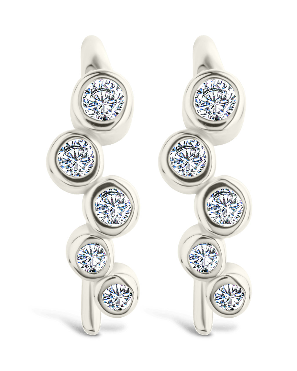 Talia CZ Bezel Crawler Earrings