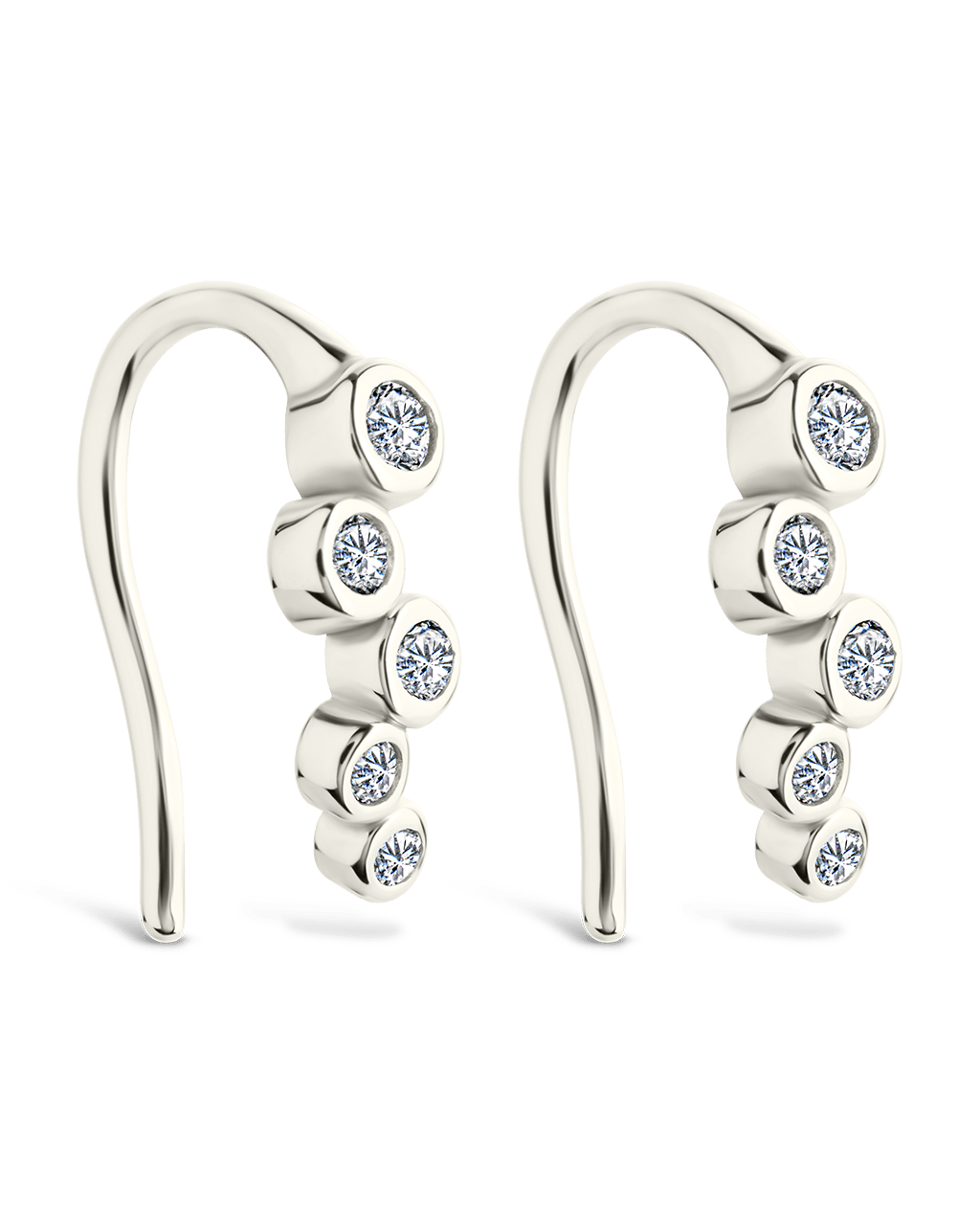 Talia CZ Bezel Crawler Earrings