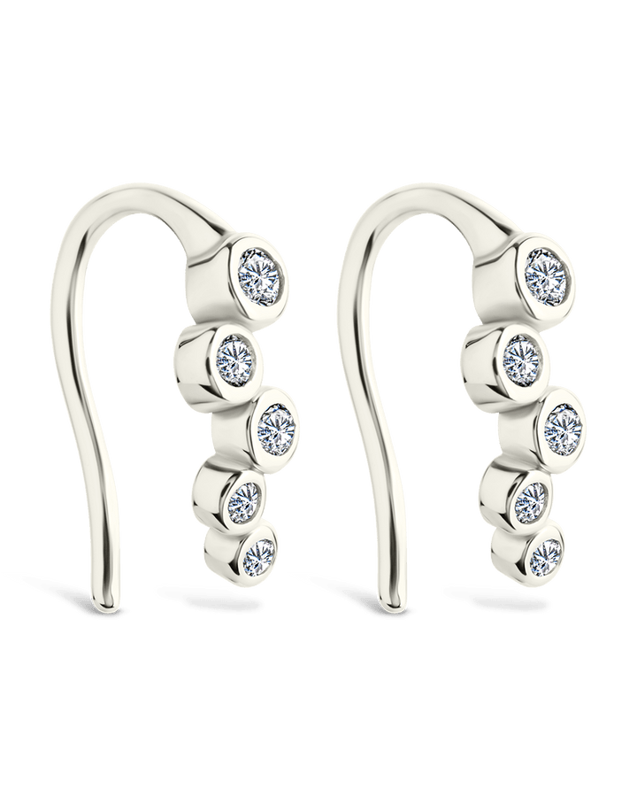 Talia CZ Bezel Crawler Earrings