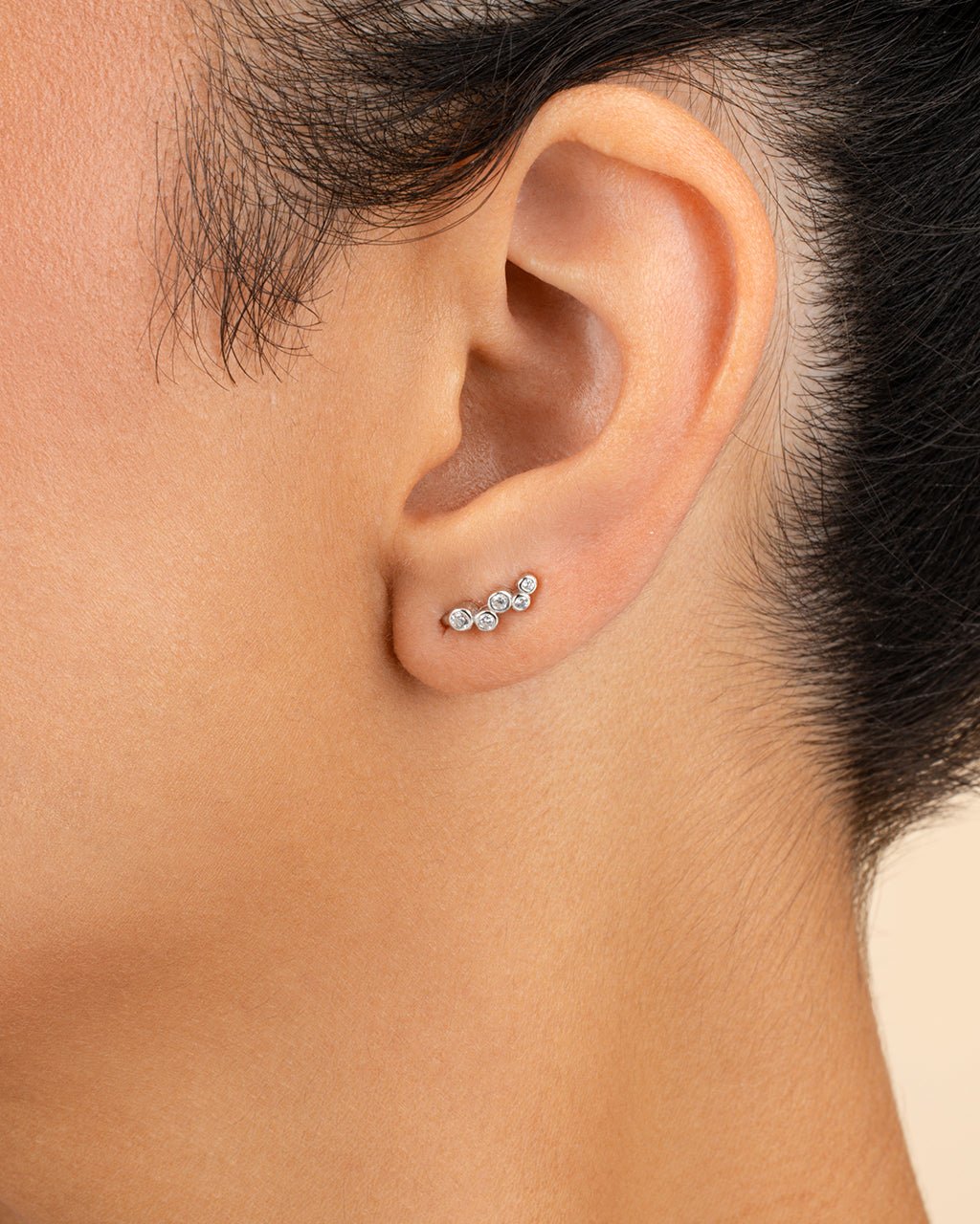 Talia CZ Bezel Crawler Earrings