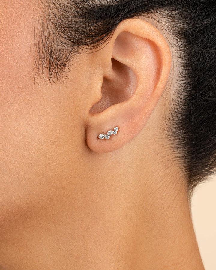Talia CZ Bezel Crawler Earrings