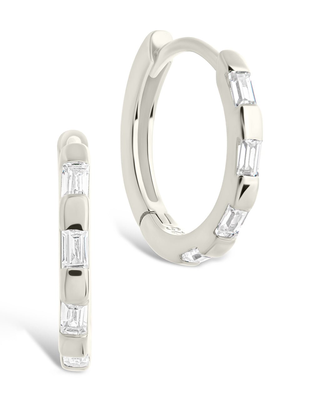 Henley CZ Baguette Micro Hoop Earrings
