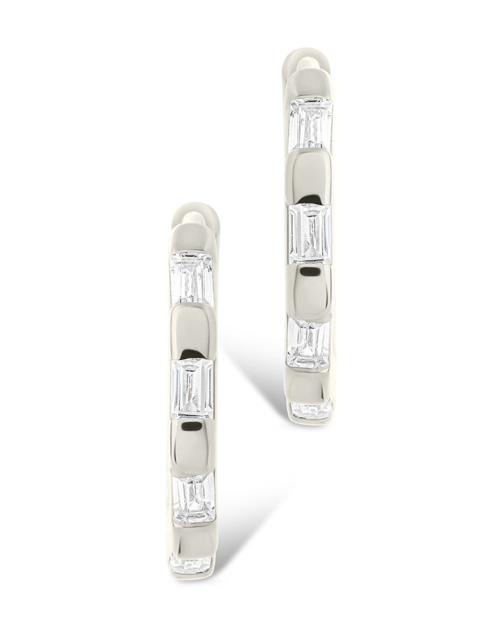 Henley CZ Baguette Micro Hoop Earrings