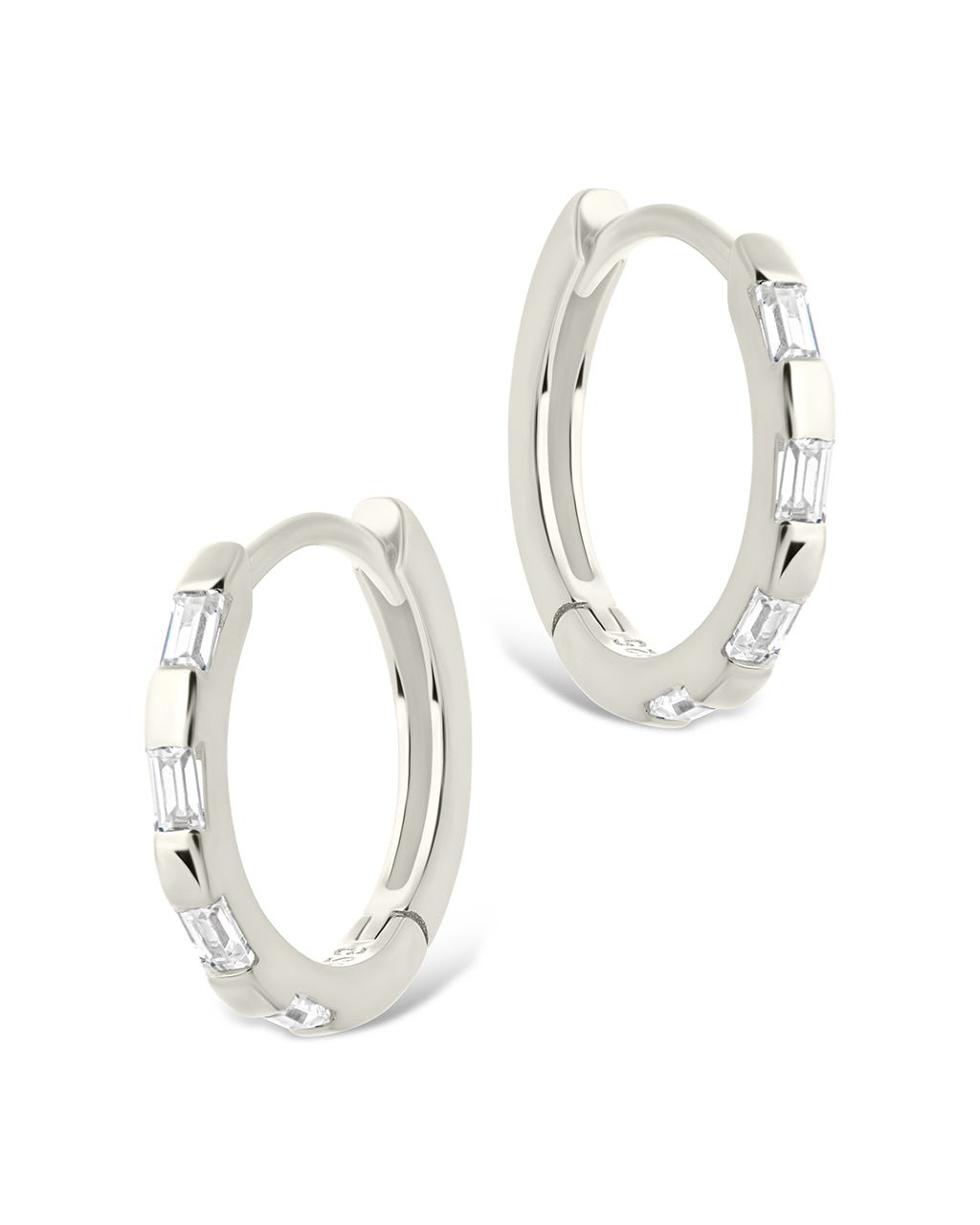 Henley CZ Baguette Micro Hoop Earrings