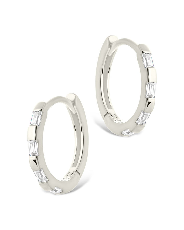 Henley CZ Baguette Micro Hoop Earrings