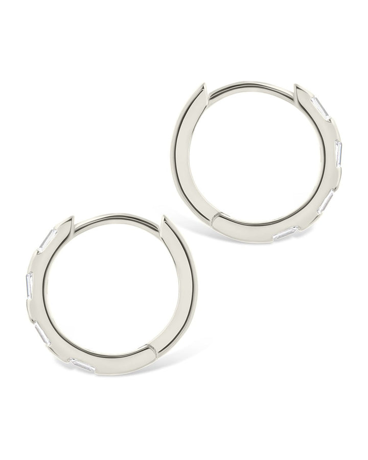 Henley CZ Baguette Micro Hoop Earrings