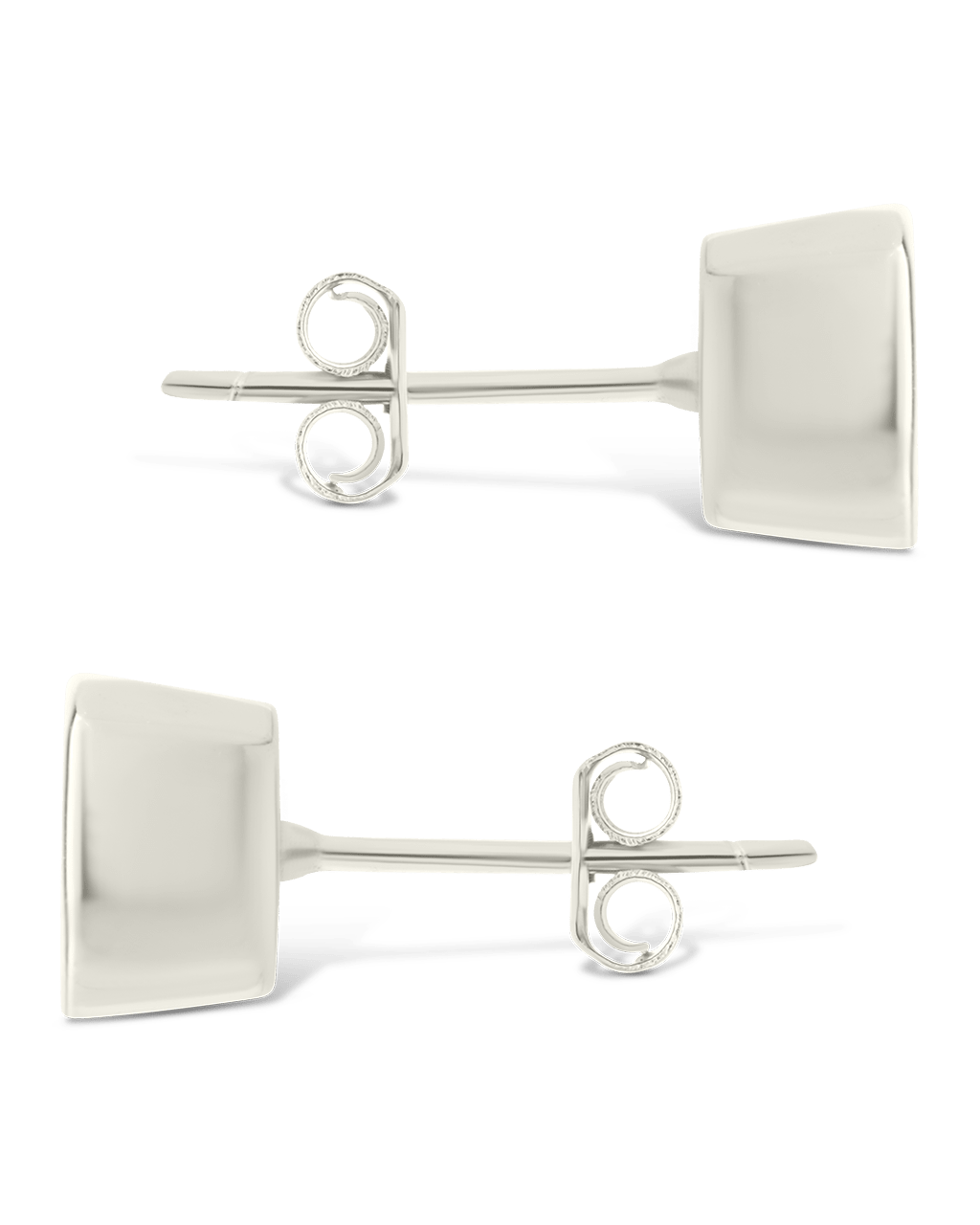 Asscher Cut Bezel Set Stud Earrings