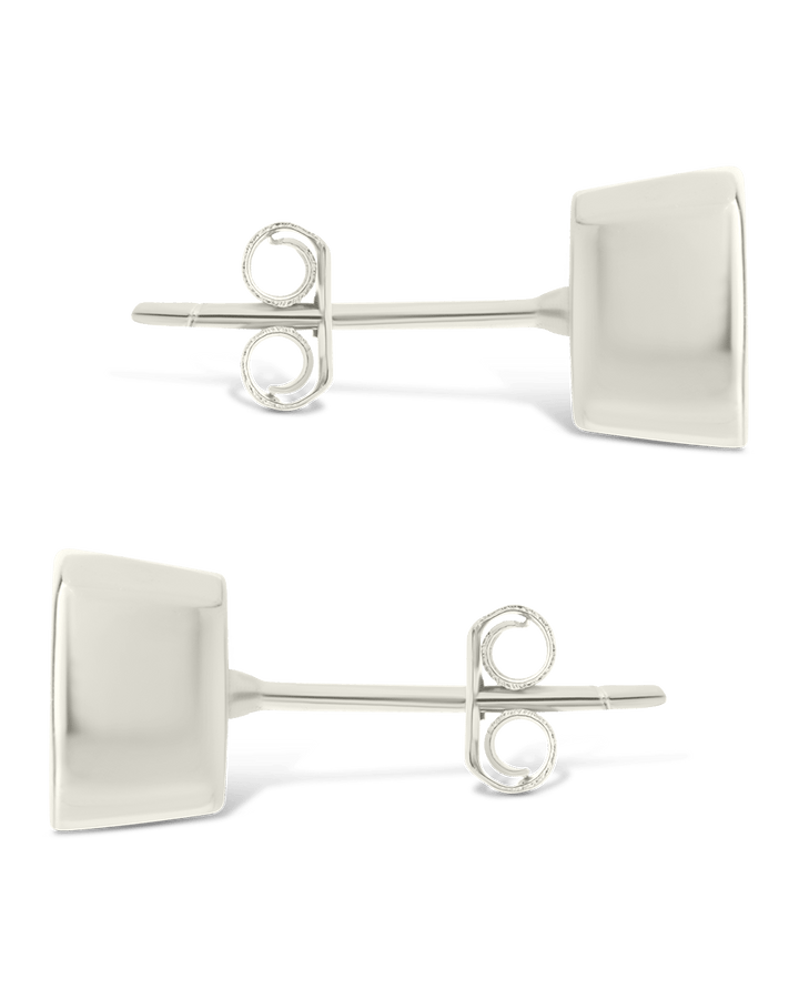 Asscher Cut Bezel Set Stud Earrings
