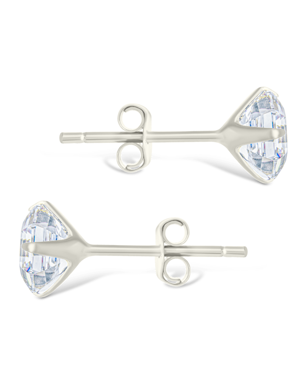 Asscher Cut Prong Set Stud Earrings