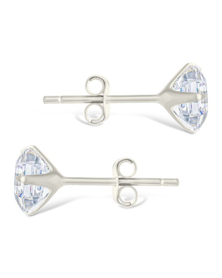 Asscher Cut Prong Set Stud Earrings