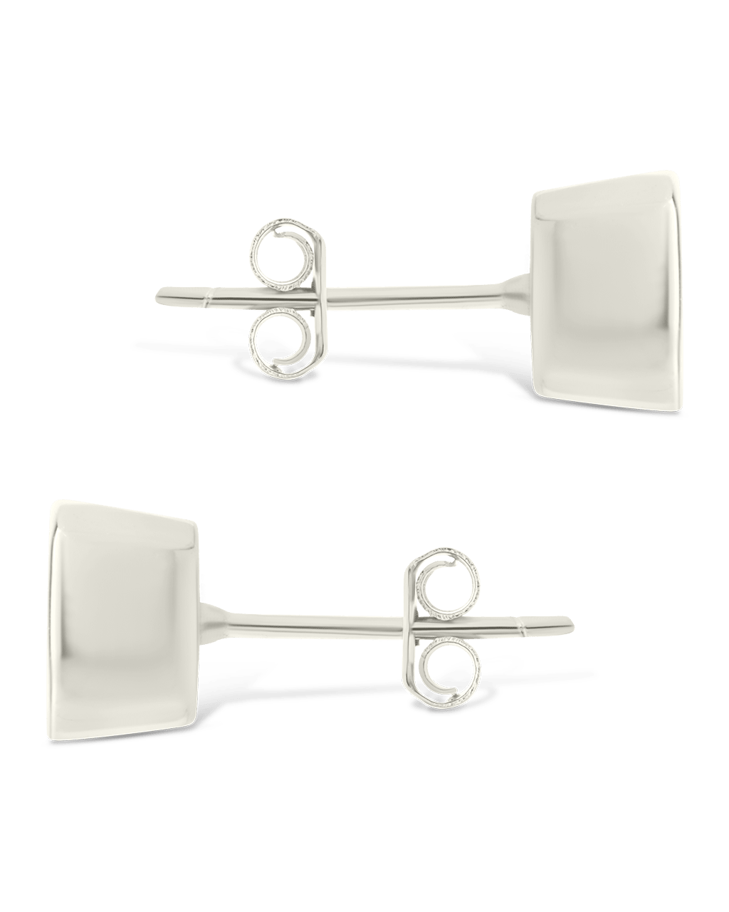 Cushion Cut Bezel Set Stud Earrings