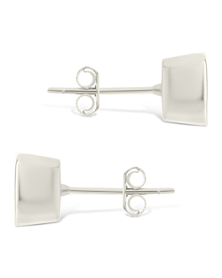 Cushion Cut Bezel Set Stud Earrings